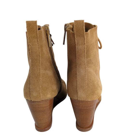 BCBGeneration Wiley Suede Leather Wedge Ankle Boots Women's 7 Booties Side Zip - Picture 6 of 8